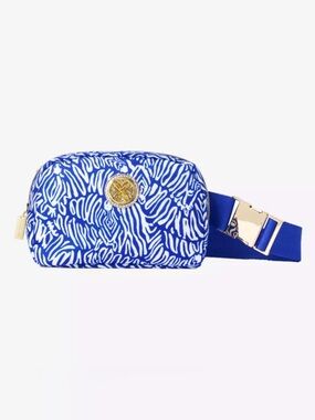 Lilly Pulitzer Jeanie Belt Bag in Zee Bebe Martinique Blue NWT